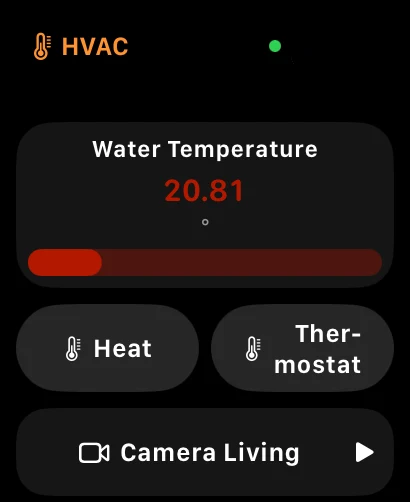 Apple Watch climate control page